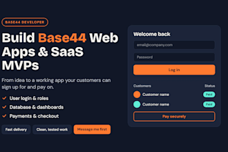 build base44 web apps and saas mvps with login, database and payments