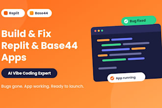 build and fix replit, base44 apps, bug fixing, ai vibe coding expert