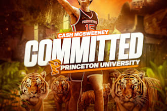 design custom college commitment graphics for athletes