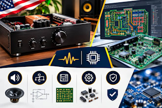 design professional audio amplifier and electronics pcb layout