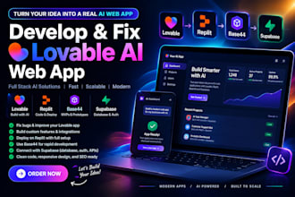develop fix lovable ai webapp replit app base44 expert lovable ai saas superbase