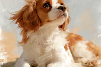 custom pet portrait, digital art, watercolor, pet memorial