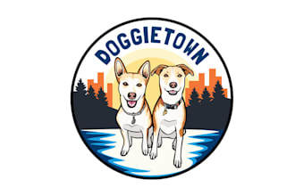 design cute classy dog business shop logo