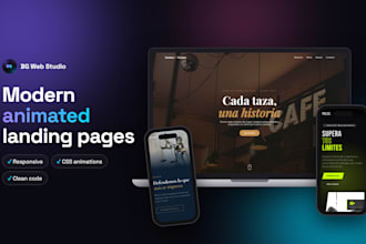 create a modern responsive landing page with css animations
