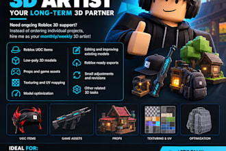 be your long term roblox 3d artist for monthly projects