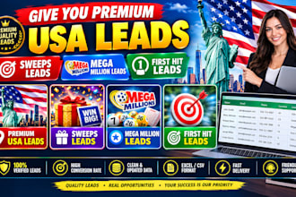 give you premium USA leads, sweeps leads, mega million leads, first hit leads