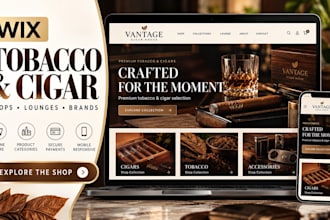 design or redesign wix tobacco and cigar website, smoke shop and tobacco store