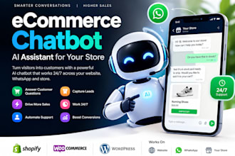 ecommerce website chatbot develop ecommerce store chatbot whatsapp chatbot ai VA