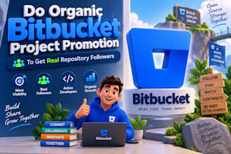 do organic bitbucket project promotion to get real repository followers