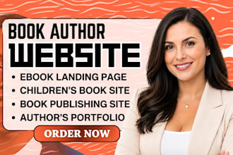 design book author website, ebook website, author landing page, wix,