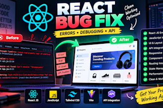 fix react js bugs errors and frontend issues