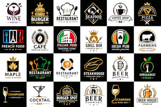 design premium coffee shop, wine, beer and food logo for your