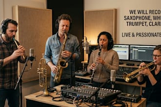 record saxophone, whistle, trumpet, clarinet for your song