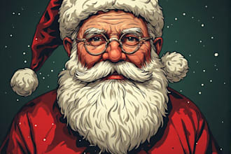 create a charming santa portrait for christmas gifts
