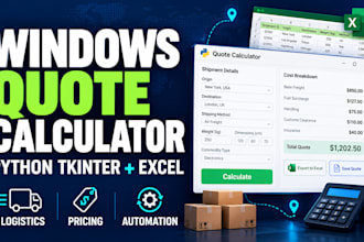 build windows logistics quote calculators with python tkinter and excel