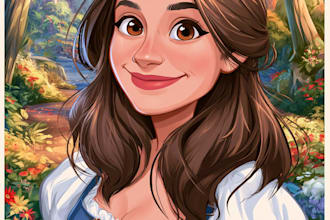 create a disney cartoon illustration