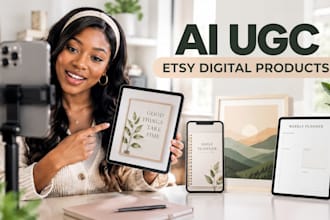 create ai ugc videos for etsy digital products and printables