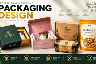 do packaging design, rigid box, subscription box, mailer box, food packaging