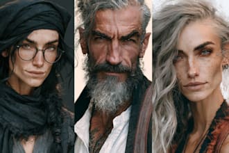 create a professional digital character portrait