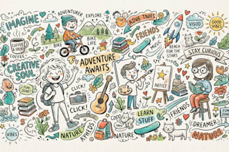 create a custom doodle art illustration design for you