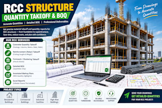 do rcc quantity takeoff and boq for concrete, rebar and formwork