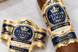 design vintage cigar logo, cigar label, cigar band, cigar ring, cigar box design