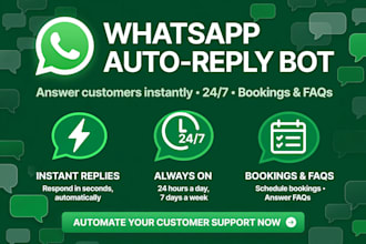 create a whatsapp auto reply chatbot for customer support and sales