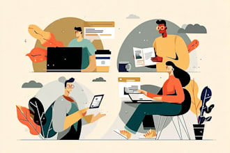 create stylish flat vector illustrations