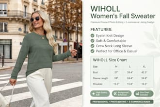 create amazon shopify product listing image infographics and size charts design