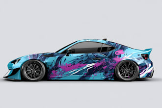 attractive car wrap design and vehicle wrap design