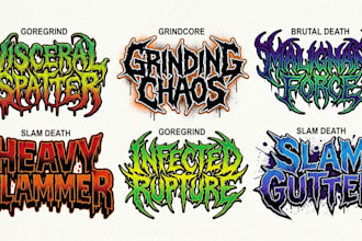 do goregrind, grindcore, brutal death slam death metal logo
