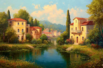 design custom oil painting landscape and nature art