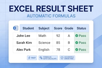 make automatic school result sheet in excel