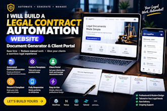 build legal contract automation website, document generator and client portal