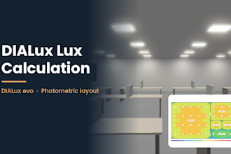 create lighting design, dialux evo lux calculation, photmetric lighting layout