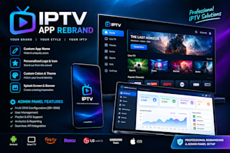 rebrand iptv app ,logo with admin panel