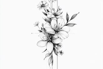 design a minimalist fine line tattoo with custom line art