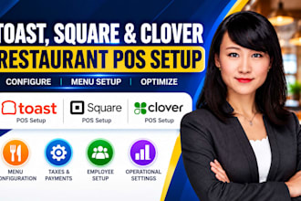 setup toast pos square pos and clover pos for restaurants