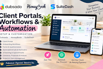 design dubsado honeybook suitedash client portals and automate workflows