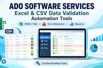 build an excel or CSV data validation and automation tool