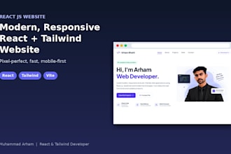 build a modern react vite website with tailwind css responsive UI