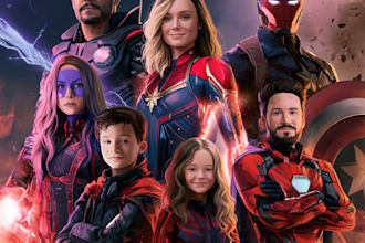 make custom family superhero portraits for gift