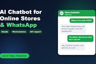 build an ai chatbot for shopify, woocommerce or whatsapp