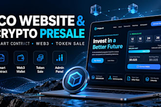 develop an ico website, crypto presale and token crowdfunding platform