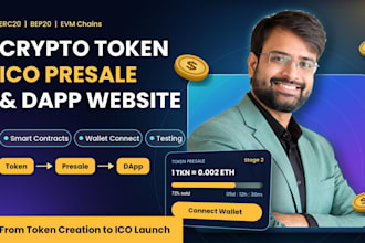 build a crypto token, ico presale smart contract and dapp website