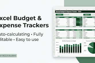 create excel budgets, expense trackers and simple financial reports