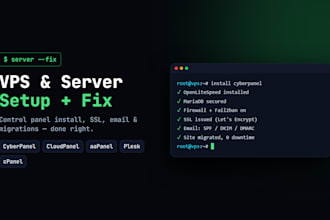 install, configure and fix cyberpanel, cloudpanel, aapanel or plesk on your vps