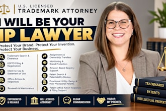 be your IP lawyer for trademark attorney, copyright, patent, and IP infringement