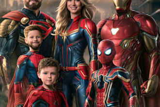 make unique family superhero portraits for best gift