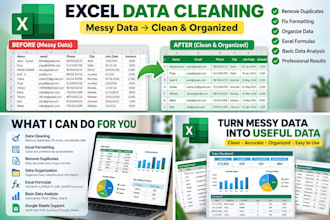 transform messy excel data into cleanand organized sheets